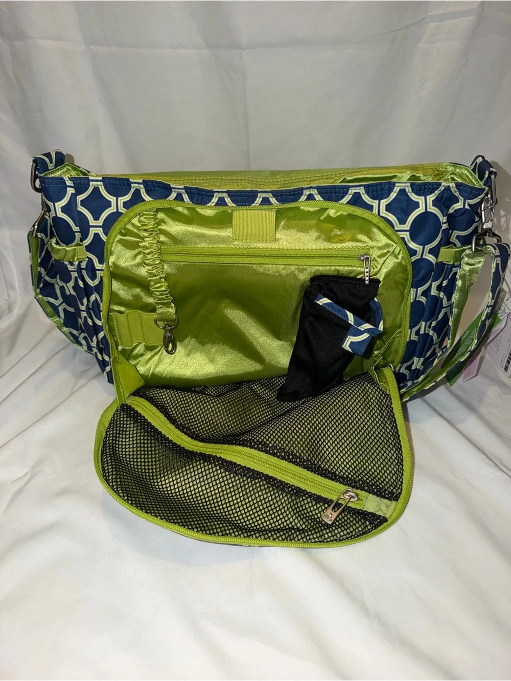 Ju Ju Be Better Be Messenger Diaper Bag Royal Envy HTF Retired Print NWT